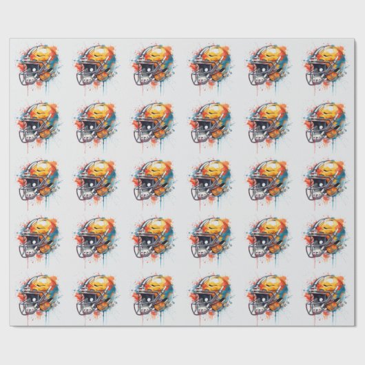 Inspirerende Motiverende Voetbalhelm Cadeaupapier (Vlak)