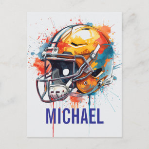 Inspirerende Motiverende Voetbalhelm Naam Briefkaart