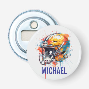 Inspirerende Motiverende Voetbalhelm Naam Button Flesopener