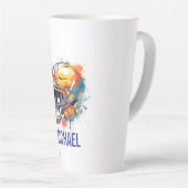 Inspirerende Motiverende Voetbalhelm Naam Latte Mok (Rechterhoek)