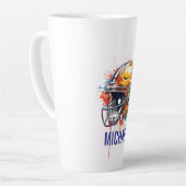 Inspirerende Motiverende Voetbalhelm Naam Latte Mok (Linkerhoek)