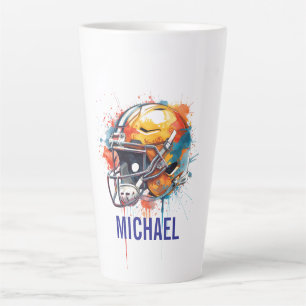 Inspirerende Motiverende Voetbalhelm Naam Latte Mok
