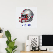 Inspirerende Motiverende Voetbalhelm Naam Poster (Thuiskantoor)