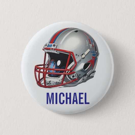 Inspirerende Motiverende Voetbalhelm Naam Ronde Button 5,7 Cm (Voorkant)
