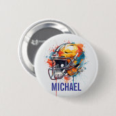 Inspirerende Motiverende Voetbalhelm Naam Ronde Button 5,7 Cm (Voorkant /achterkant)