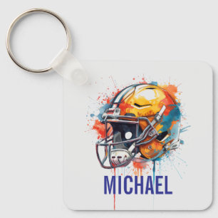 Inspirerende Motiverende Voetbalhelm Naam Sleutelhanger