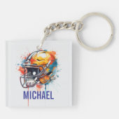 Inspirerende Motiverende Voetbalhelm Naam Sleutelhanger (Achterkant)