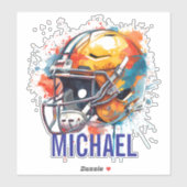 Inspirerende Motiverende Voetbalhelm Naam Sticker (Vel)