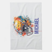 Inspirerende Motiverende Voetbalhelm Naam Theedoek (Verticaal)
