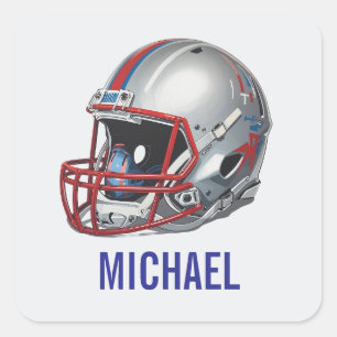 Inspirerende Motiverende Voetbalhelm Naam Vierkante Sticker