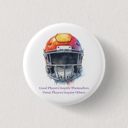 Inspirerende Motiverende Voetbalhelm  Ronde Button 3,2 Cm (Voorkant)