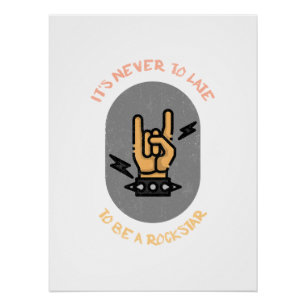 Inspirerende muziekgquote Rock On Dapper Perfect Poster