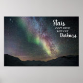 Inspirerende Nachtelijke Aurora Noorderlicht Poster (Voorkant)