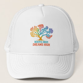 Inspirerende Natuur Kunst Regenboog Boom Cap Trucker Pet