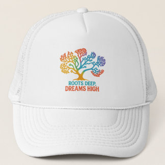 Inspirerende Natuur Kunst Regenboog Boom Cap Trucker Pet