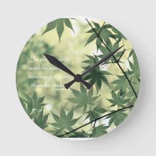 Inspirerende natuurcitaat ronde klok