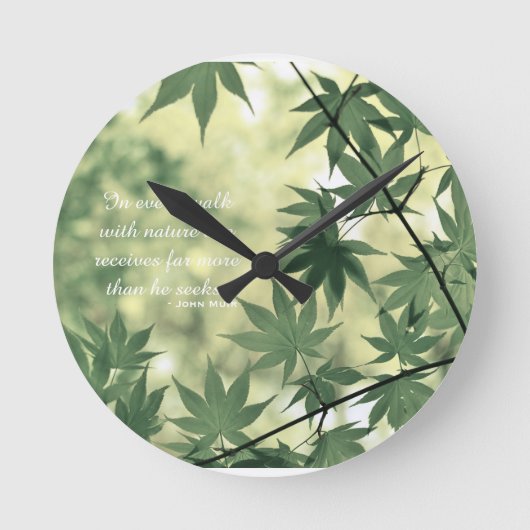 Inspirerende natuurcitaat ronde klok (Voorkant)