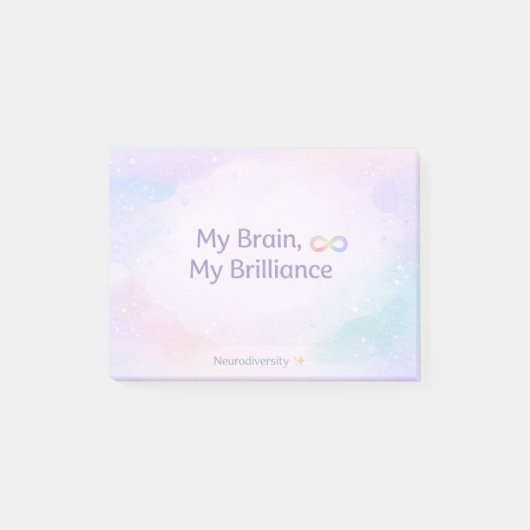 Inspirerende Neurodivergente Bevestiging Zachte Pa Post-it® Notes (Voorkant)