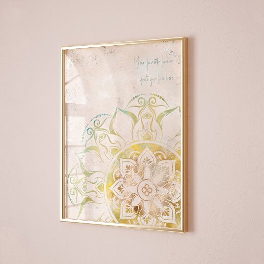 Inspirerende neutrale en gouden mandala boho wall  poster