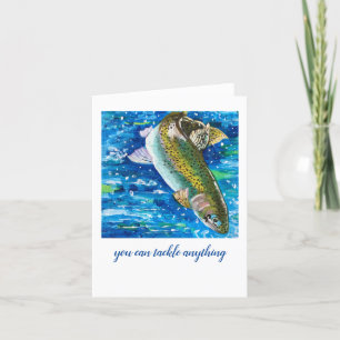 Inspirerende Note kaart met forel