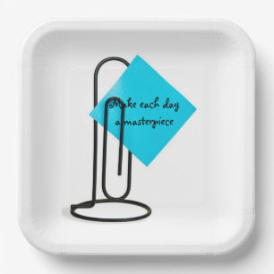 Inspirerende Notitie Op Gigantische Paperclip Papieren Bordje