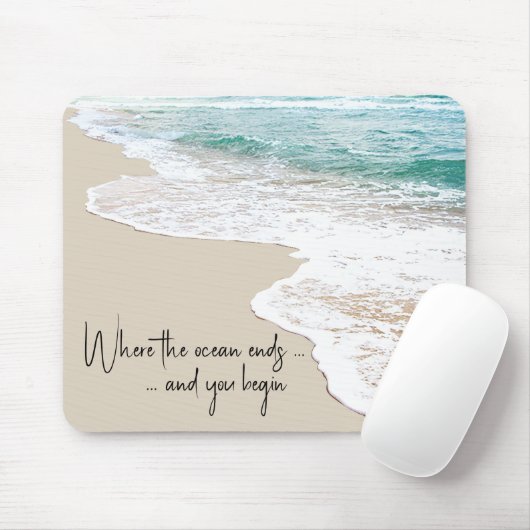 Inspirerende Oceaanstrandquote Muismat (Met muis)