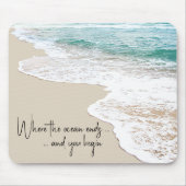 Inspirerende Oceaanstrandquote Muismat (Voorkant)