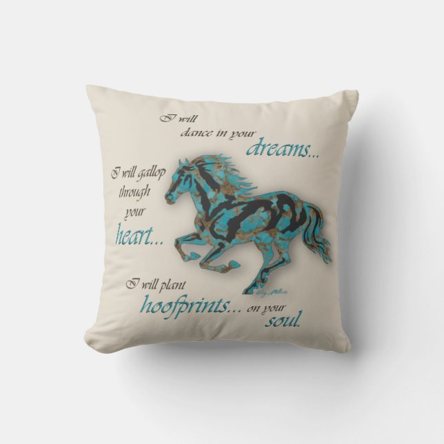 Inspirerende Paard Kussen (Voorkant)
