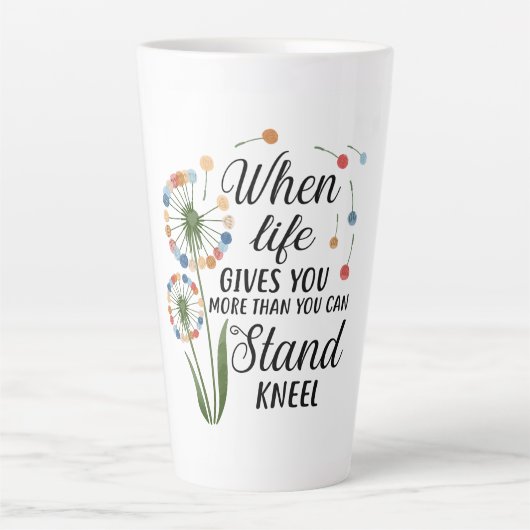 Inspirerende Paardenbloem Latte Mok (Voorkant)