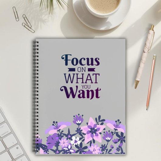 Inspirerende Paarse Bloemen Notitieboek