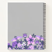 Inspirerende Paarse Bloemen Notitieboek (Achterkant)
