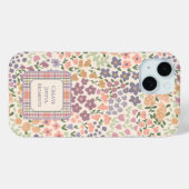 Inspirerende Patchwork Bloem- en Streepjeshoofddek Case-Mate iPhone Case (Achterkant (horizontaal))