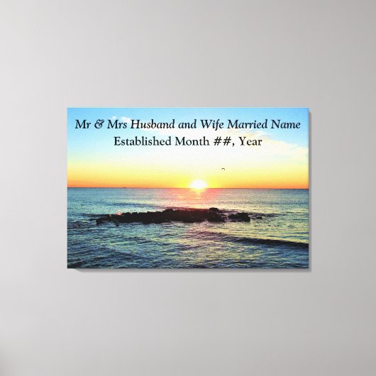 INSPIRERENDE PERSONALISEREN SUNRISE BRUILOFT CANVA CANVAS AFDRUK (Voorkant)