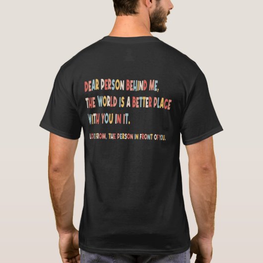 Inspirerende persoon achter me t-shirt (Achterkant)