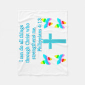 INSPIRERENDE PHILIPPIANS 4:13 DESIGN FLEECE DEKEN (Voorkant)