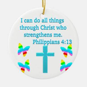 INSPIRERENDE PHILIPPIANS 4:13 DESIGN KERAMISCH ORNAMENT