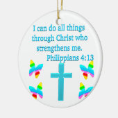 INSPIRERENDE PHILIPPIANS 4:13 DESIGN KERAMISCH ORNAMENT (Links)