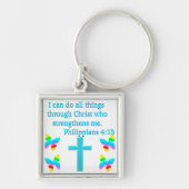 INSPIRERENDE PHILIPPIANS 4:13 DESIGN SLEUTELHANGER (Voorkant)