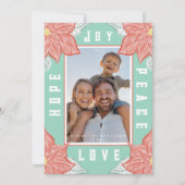 Inspirerende Poinsettia Vreugde Hoop Vrede Liefde Feestdagenkaart (Voorkant)