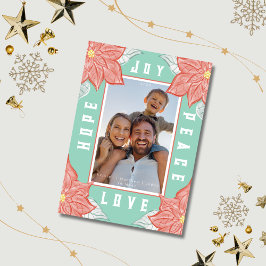 Inspirerende Poinsettia Vreugde Hoop Vrede Liefde Feestdagenkaart