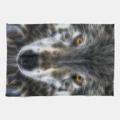 Inspirerende portret van wilde wolf theedoek (Horizontaal)