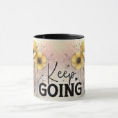 Inspirerende/Positieve Bloemige Citaat Wrap Mok (Midden)
