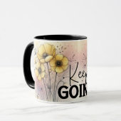 Inspirerende/Positieve Bloemige Citaat Wrap Mok (Voorkant links)