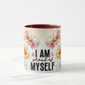 Inspirerende/Positieve Bloemige Citaat Wrap Mok (Midden)