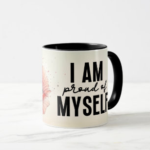 Inspirerende/Positieve Bloemige Citaat Wrap Mok