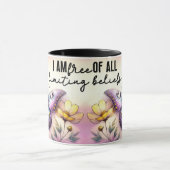 Inspirerende/Positieve Bloemige Citaat Wrap Mok (Midden)