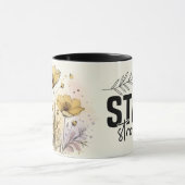 Inspirerende/Positieve Bloemige Citaat Wrap  Mok (Midden)