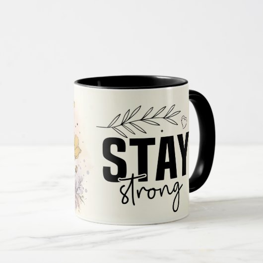 Inspirerende/Positieve Bloemige Citaat Wrap  Mok (Voorkant rechts)