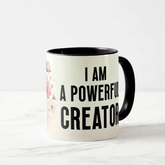 Inspirerende/Positieve Bloemige Citaat Wrap Mok (Voorkant rechts)