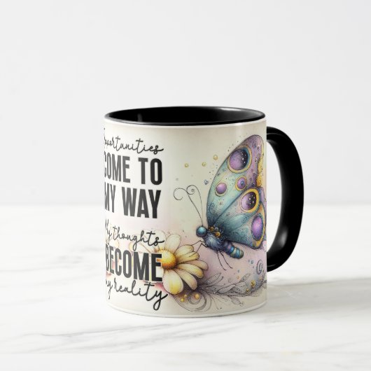 Inspirerende/Positieve Bloemige Citaat Wrap Mok (Voorkant rechts)